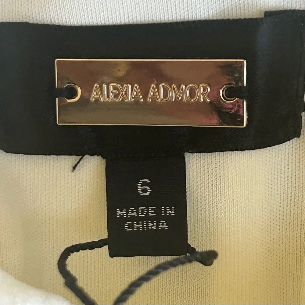 NWT Alexia Admor Marlena Ruffle Sheath Dress Women’s White 6 Formal Wedding - Picture 6 of 7